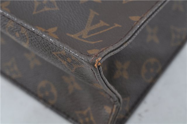 Authentic Louis Vuitton Monogram Sac Plat Hand Bag M51140 LV H5728