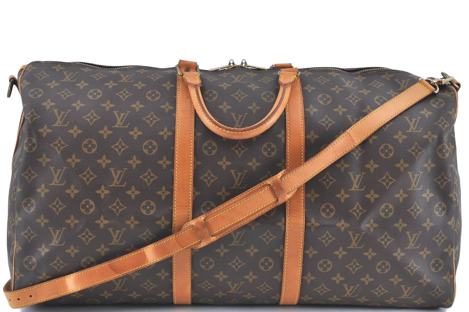 Auth Louis Vuitton Monogram Keepall Bandouliere 60 Boston Bag M41412 LV H5749