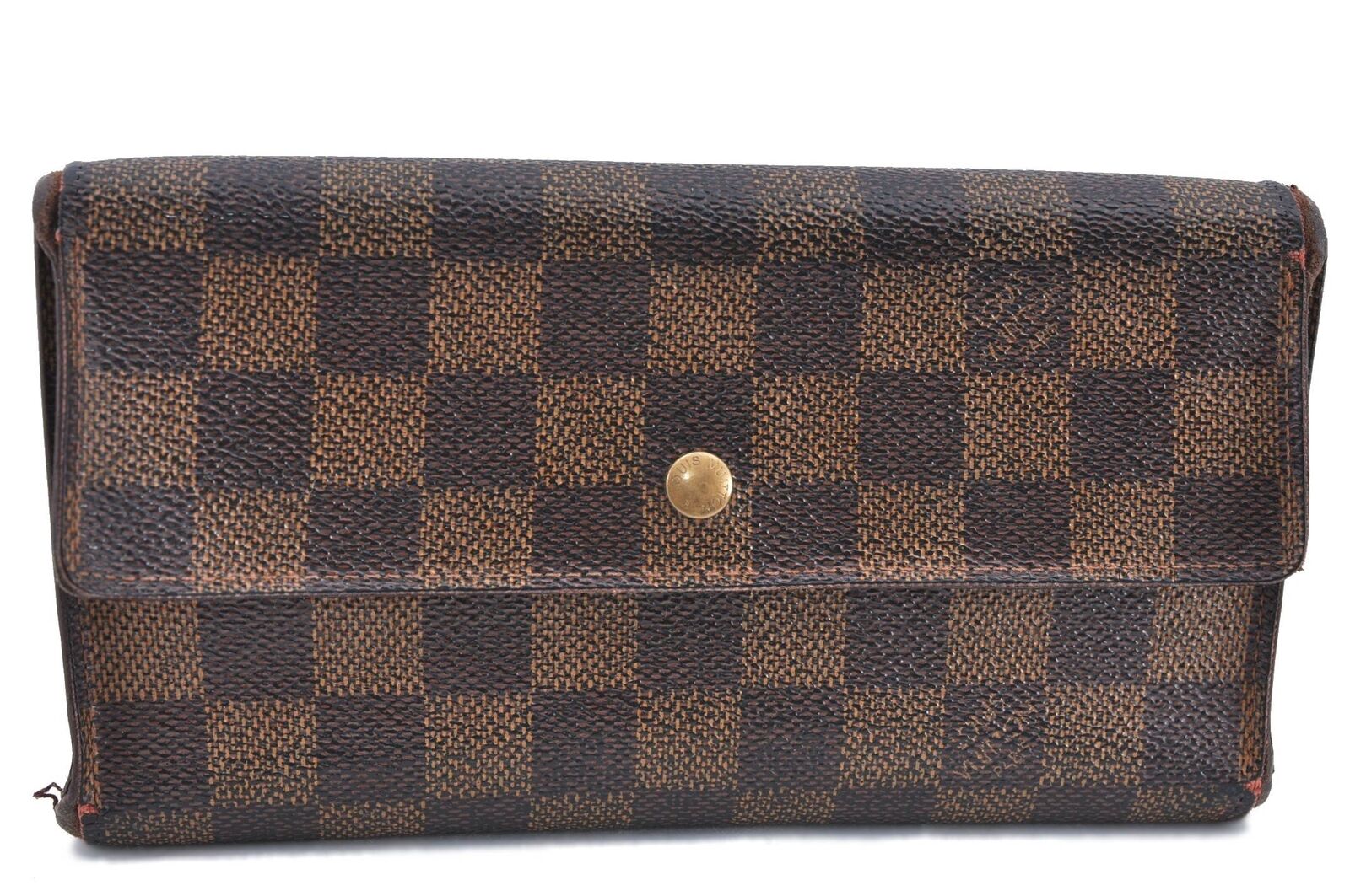 Authentic Louis Vuitton Damier Porte Tresor International Wallet N61215 LV H5778