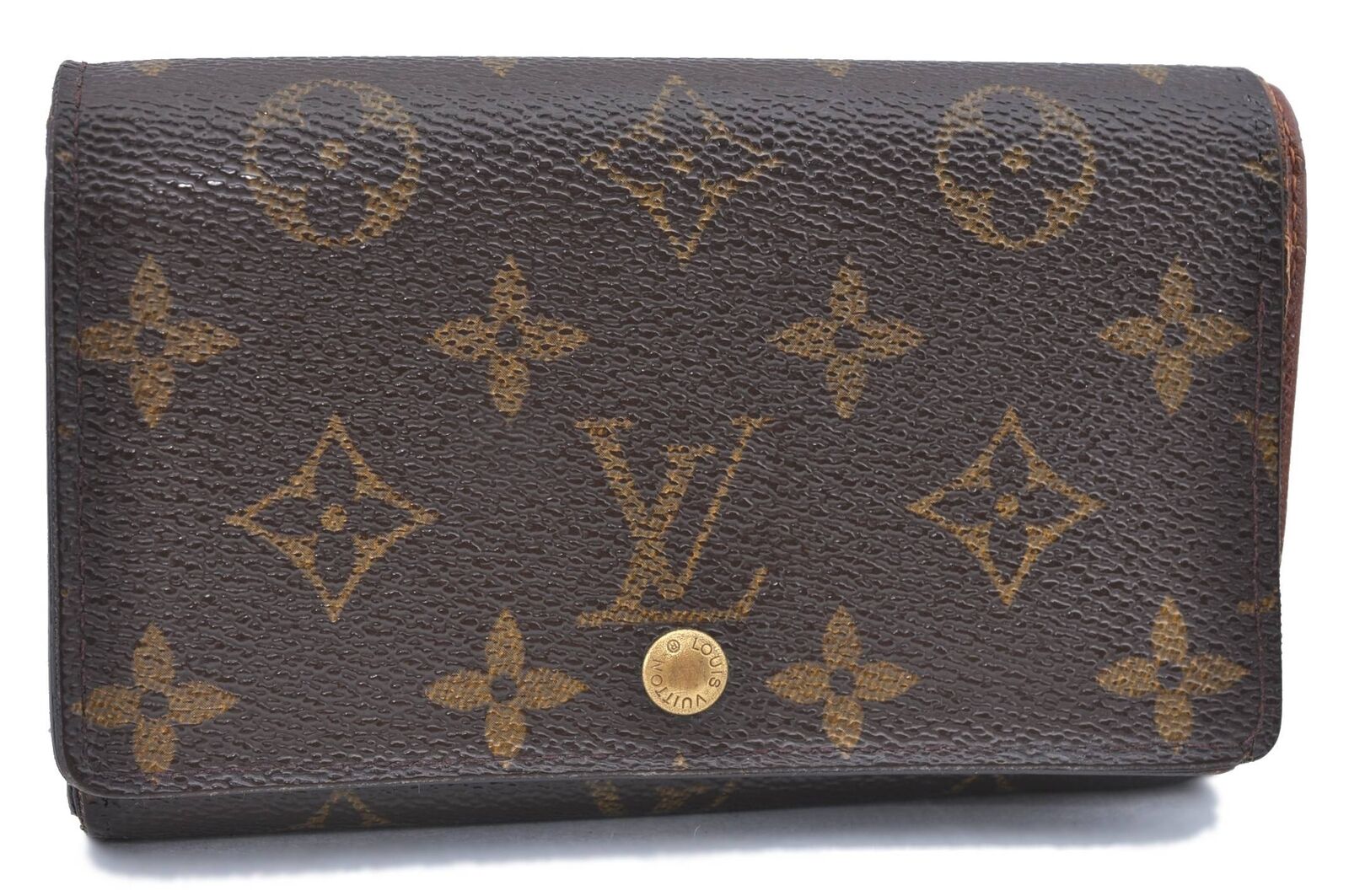 Auth Louis Vuitton Monogram Porte Monnaie Billets Tresor Wallet M61730 LV H5783