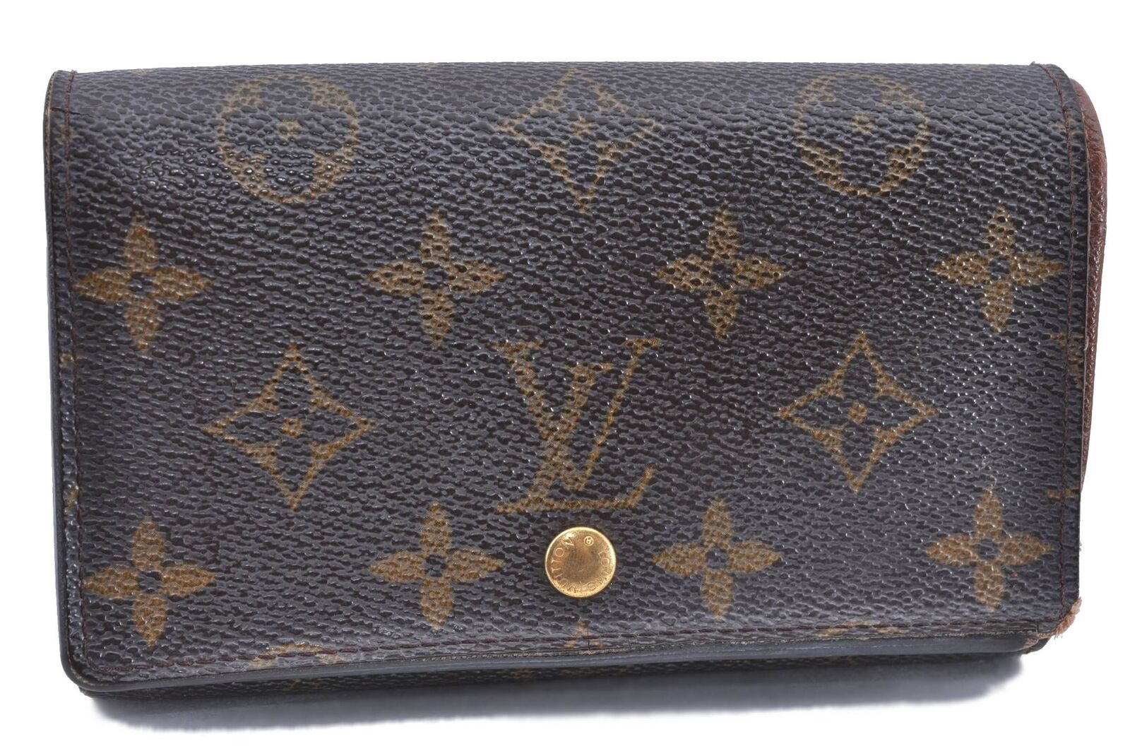 Louis Vuitton Monogram Porte Monnaie Billets Tresor Wallet M61730 Junk H5785