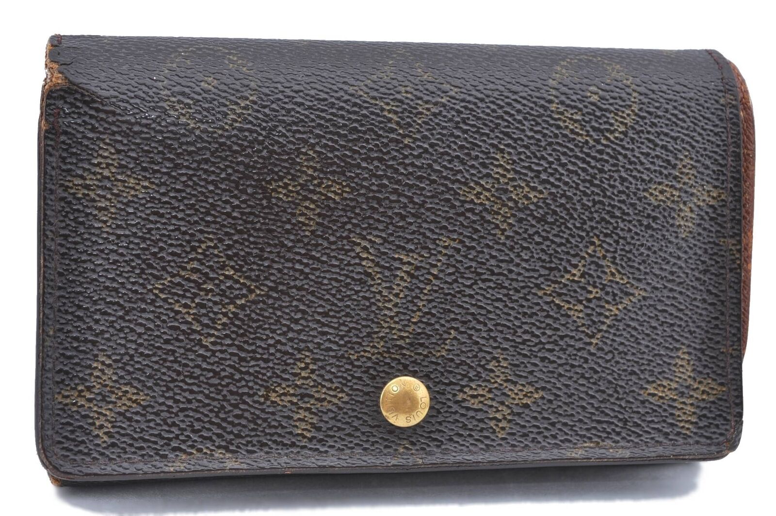 Auth Louis Vuitton Monogram Porte Monnaie Billets Tresor Wallet M61730 LV H5786