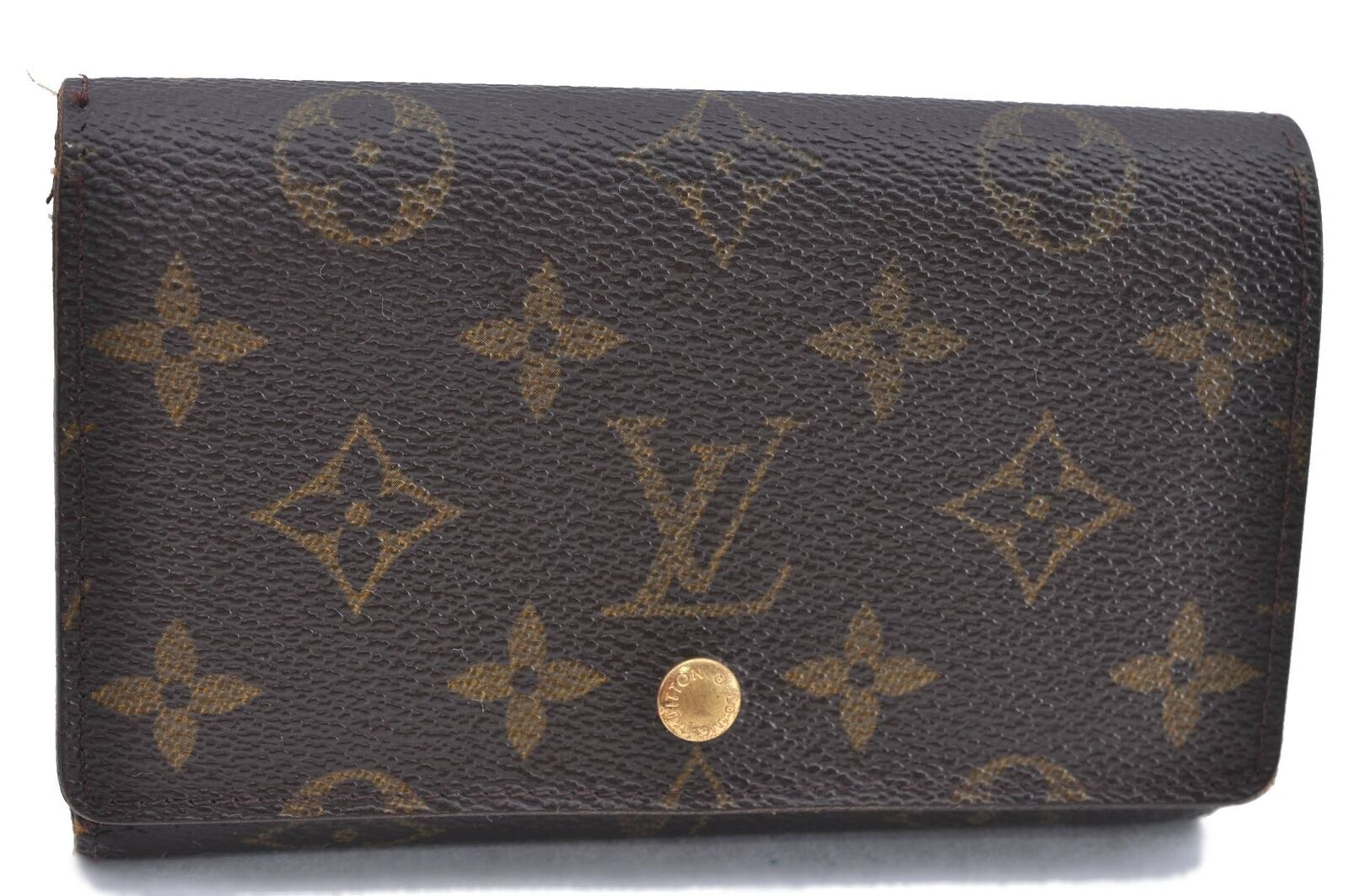 Louis Vuitton Monogram Porte Monnaie Billets Tresor Wallet M61730 Junk H5787