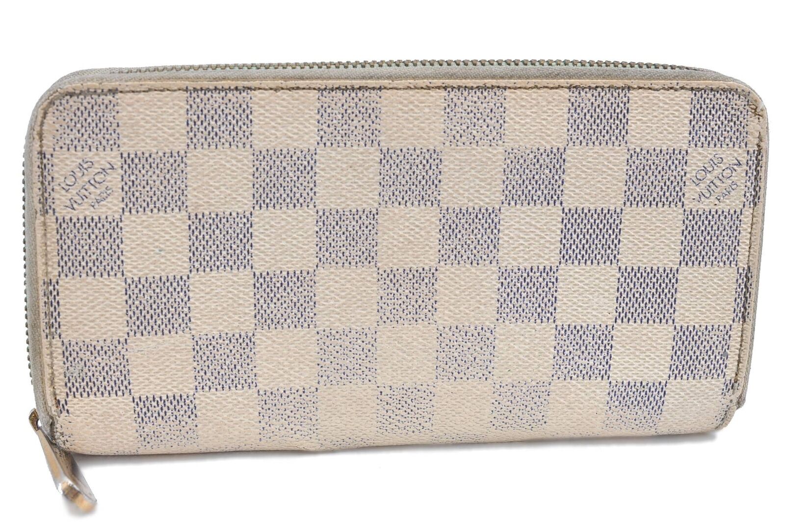 Authentic Louis Vuitton Damier Azur Zippy Wallet Long Purse N60019 LV H5802