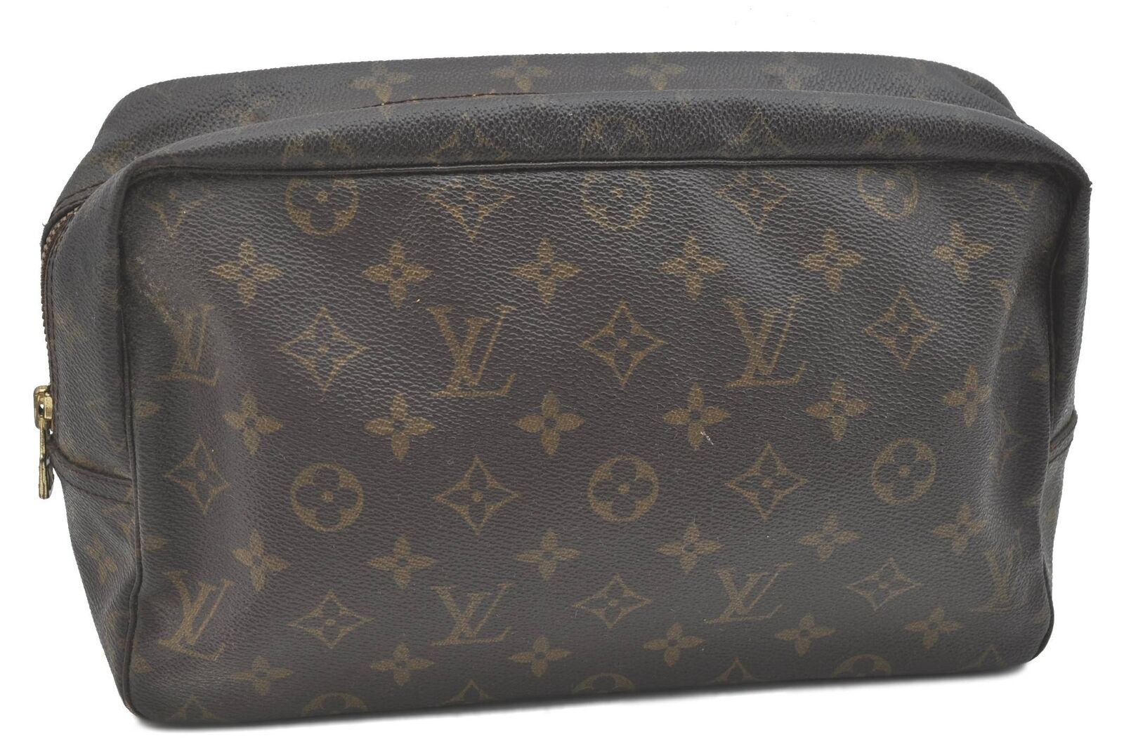 Auth Louis Vuitton Monogram Trousse Toilette 28 Clutch Hand Bag M47522 LV H5845