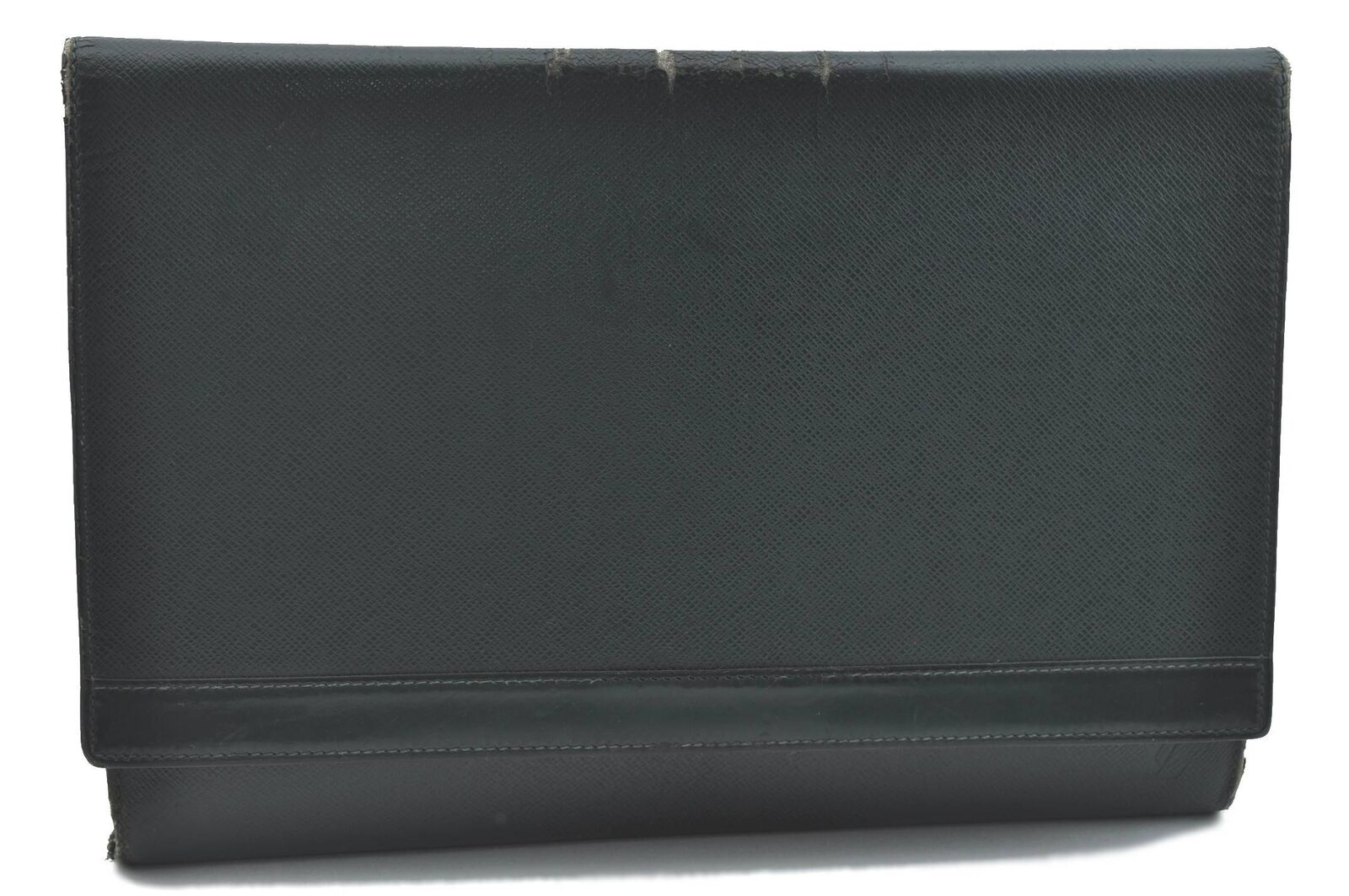 Auth Louis Vuitton Taiga Volga Document Case Clutch Bag Green M30204 LV H5854