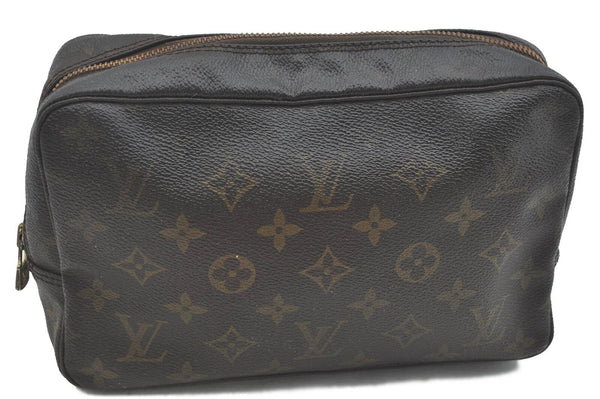 Auth Louis Vuitton Monogram Trousse Toilette 23 Clutch Hand Bag M47524 LV H5857