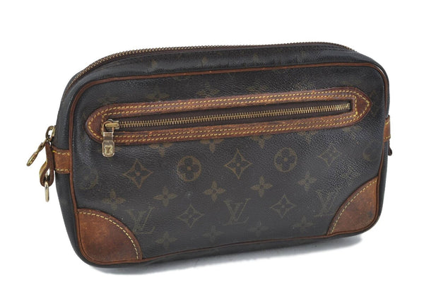 Auth Louis Vuitton Monogram Marly Dragonne GM Clutch Hand Bag M51825 LV H5863