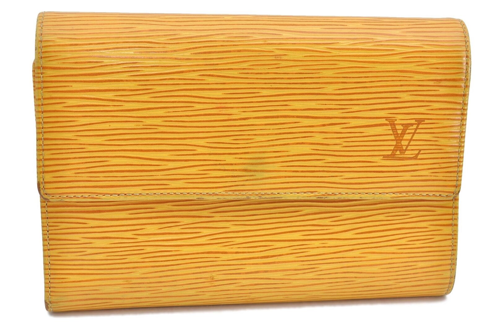 Auth Louis Vuitton Epi Porte Tresor Etui Papier Wallet Yellow M63719 LV H5866