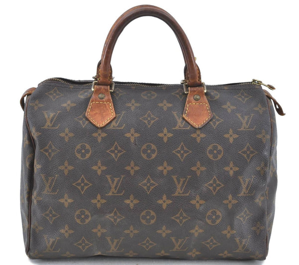 Authentic Louis Vuitton Monogram Speedy 30 Hand Bag M41526 LV H5867