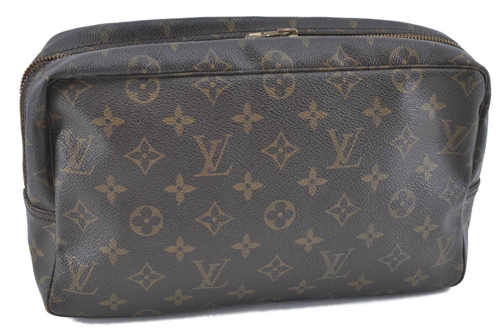 Auth Louis Vuitton Monogram Trousse Toilette 28 Clutch Hand Bag M47522 LV H5872