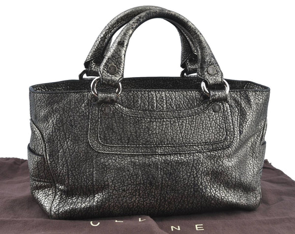 Authentic CELINE Boogie Bag Hand Bag Purse Leather Gold H5886