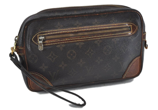 Auth Louis Vuitton Monogram Marly Dragonne GM Clutch Hand Bag M51825 LV H5946