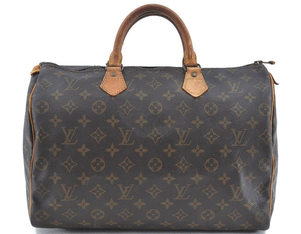 Authentic Louis Vuitton Monogram Speedy 35 Hand Bag M41524 LV H5956