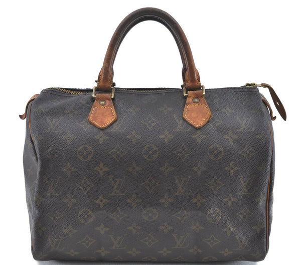 Authentic Louis Vuitton Monogram Speedy 30 Hand Bag M41526 LV H5961