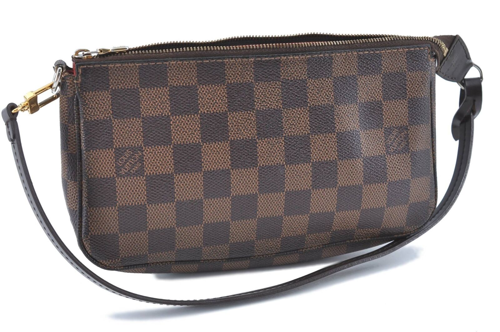 Authentic Louis Vuitton Damier Pochette Accessoires Hand Pouch N41206 LV H5967