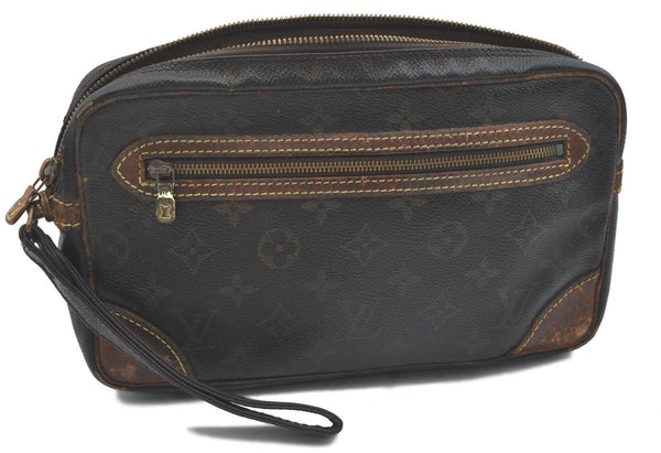 Auth Louis Vuitton Monogram Marly Dragonne GM Clutch Hand Bag M51825 LV H5968