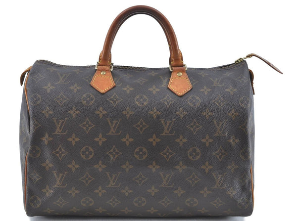 Authentic Louis Vuitton Monogram Speedy 35 Hand Bag M41524 LV H5975