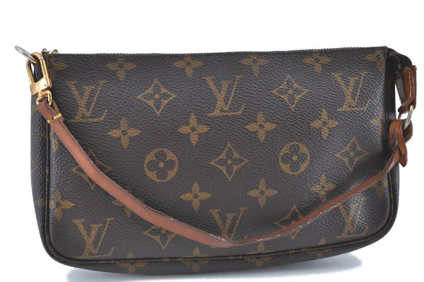 Authentic Louis Vuitton Monogram Pochette Accessoires Pouch M51980 LV Junk H5987