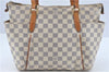 Authentic Louis Vuitton Damier Azur Totally PM Tote Bag White N41280 LV H6003