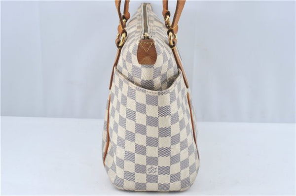 Authentic Louis Vuitton Damier Azur Totally PM Tote Bag White N41280 LV H6003