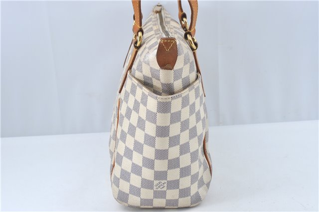 Authentic Louis Vuitton Damier Azur Totally PM Tote Bag White N41280 LV H6003