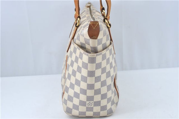 Authentic Louis Vuitton Damier Azur Totally PM Tote Bag White N41280 LV H6003
