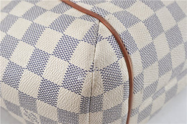 Authentic Louis Vuitton Damier Azur Totally PM Tote Bag White N41280 LV H6003