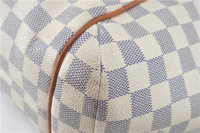 Authentic Louis Vuitton Damier Azur Totally PM Tote Bag White N41280 LV H6003