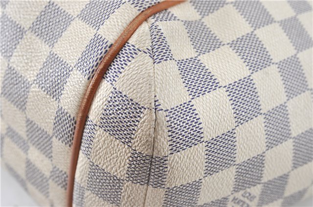 Authentic Louis Vuitton Damier Azur Totally PM Tote Bag White N41280 LV H6003