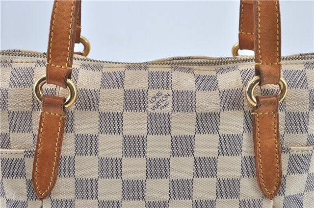 Authentic Louis Vuitton Damier Azur Totally PM Tote Bag White N41280 LV H6003