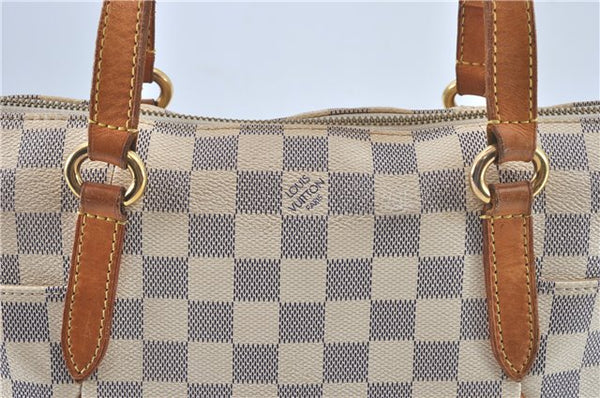 Authentic Louis Vuitton Damier Azur Totally PM Tote Bag White N41280 LV H6003