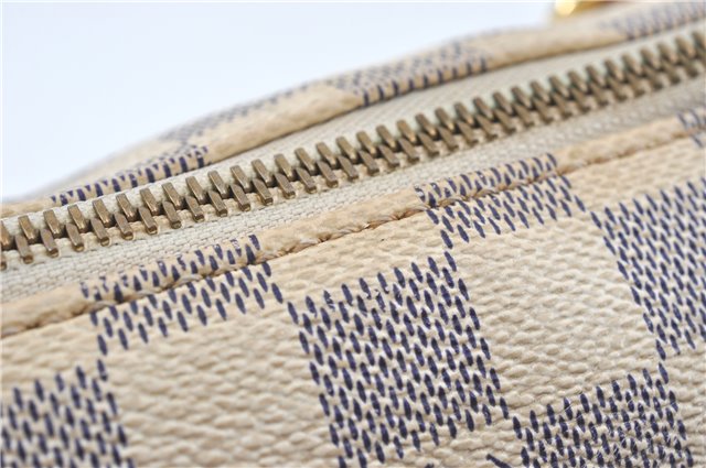 Authentic Louis Vuitton Damier Azur Totally PM Tote Bag White N41280 LV H6003