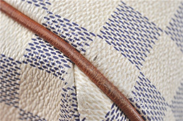 Authentic Louis Vuitton Damier Azur Totally PM Tote Bag White N41280 LV H6003