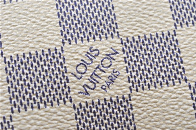 Authentic Louis Vuitton Damier Azur Totally PM Tote Bag White N41280 LV H6003