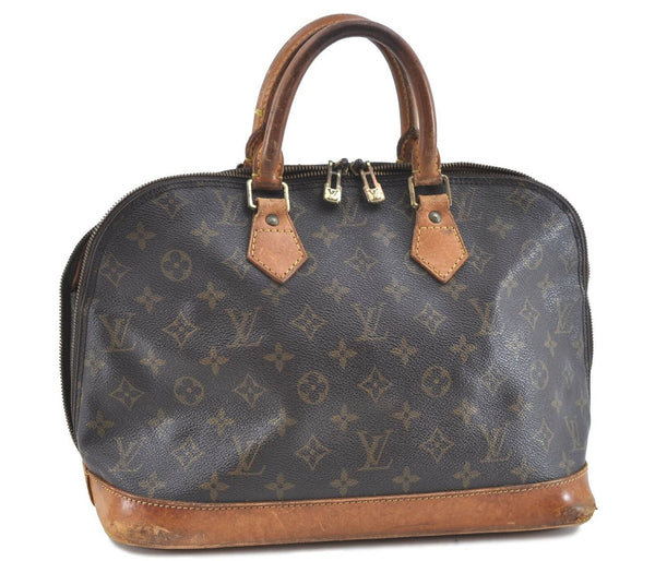 Authentic Louis Vuitton Monogram Alma Hand Bag M51130 LV Junk H6051