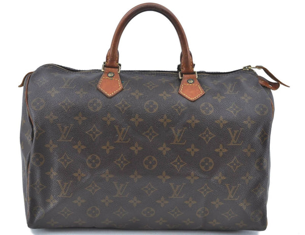 Authentic Louis Vuitton Monogram Speedy 35 Hand Bag M41524 LV H6056