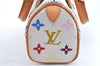 Auth Louis Vuitton Monogram Multicolor Mini Speedy Hand Bag M92645 White H6084