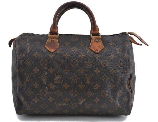 Authentic Louis Vuitton Monogram Speedy 30 Hand Bag M41526 LV H6090