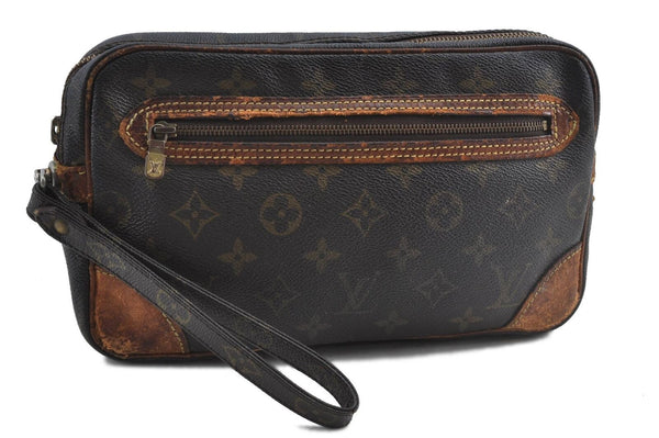 Auth Louis Vuitton Monogram Marly Dragonne GM Clutch Hand Bag M51825 LV H6093