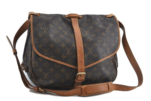 Auth Louis Vuitton Monogram Saumur 35 Shoulder Cross Body Bag M42254 LV H6101