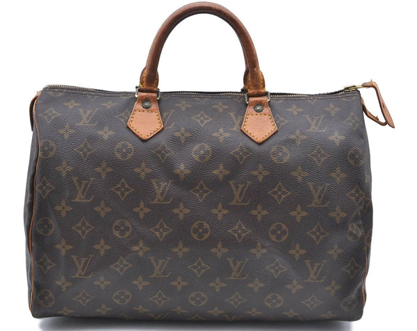 Authentic Louis Vuitton Monogram Speedy 35 Hand Bag M41524 LV H6106