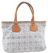 Authentic CELINE Sulky Pattern Tote Hand Bag PVC Leather Gray White H6121