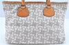 Authentic CELINE Sulky Pattern Tote Hand Bag PVC Leather Gray White H6121
