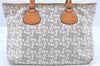 Authentic CELINE Sulky Pattern Tote Hand Bag PVC Leather Gray White H6121