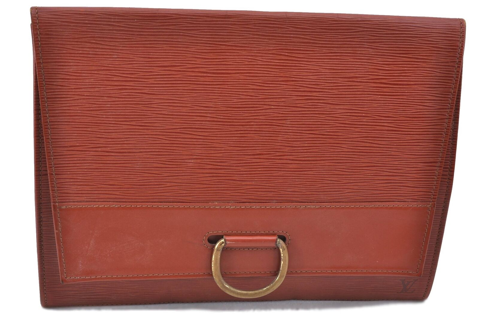 Authentic Louis Vuitton Epi Iena 32 Clutch Bag Brown LV H6143