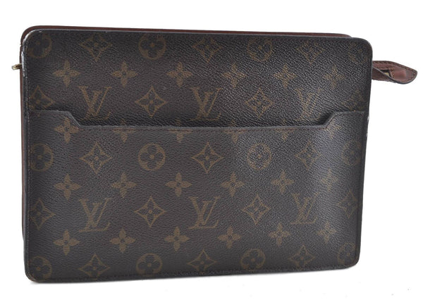 Authentic Louis Vuitton Monogram Pochette Homme Clutch Hand Bag M51795 LV H6150