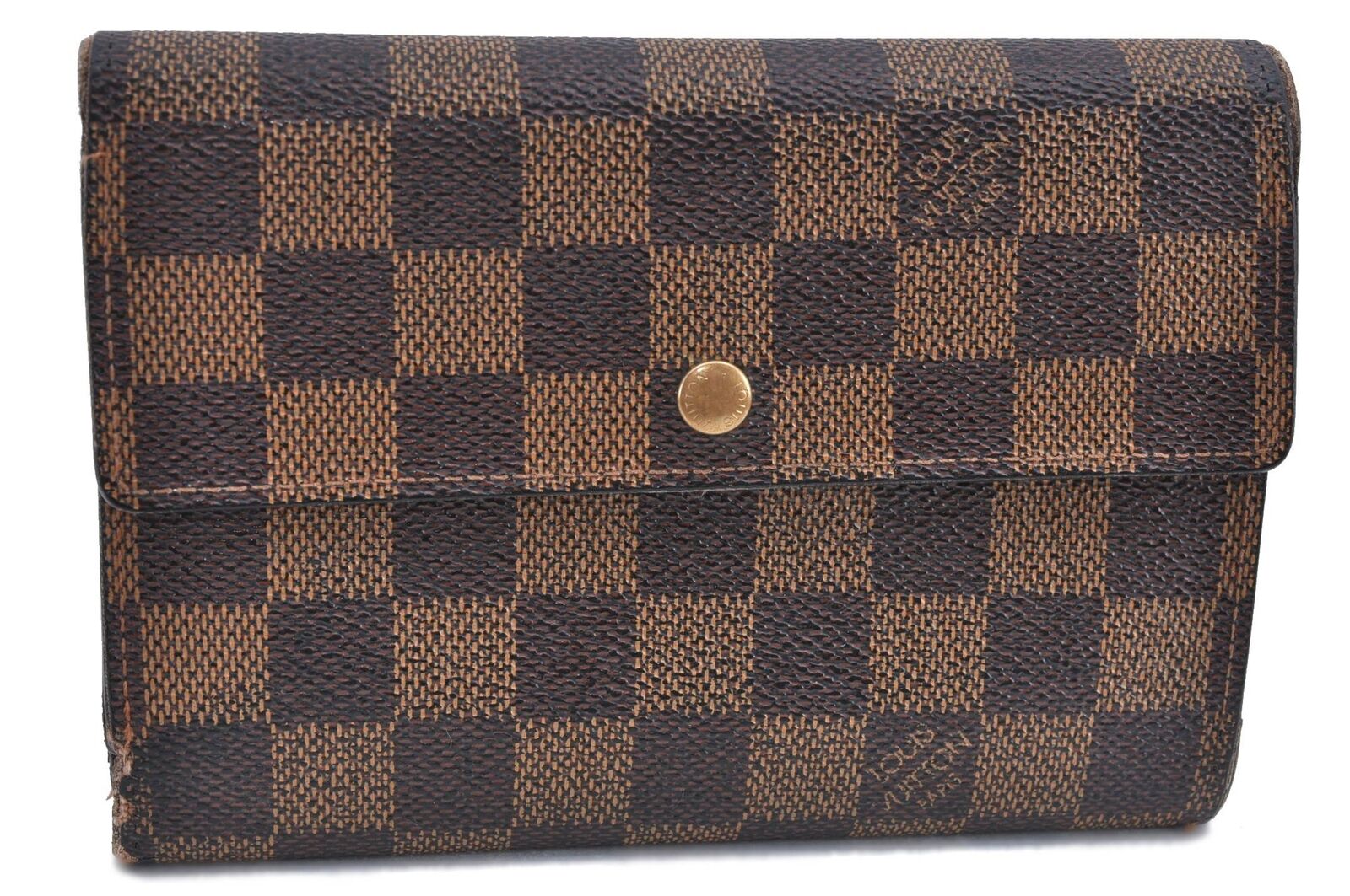 Authentic Louis Vuitton Damier Porte Tresor International Wallet N61215 LV H6217