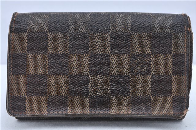 Auth Louis Vuitton Damier Porte Monnaie Billets Tresor Wallet N61730 LV H6221