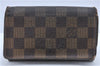 Auth Louis Vuitton Damier Porte Monnaie Billets Tresor Wallet N61730 LV H6221